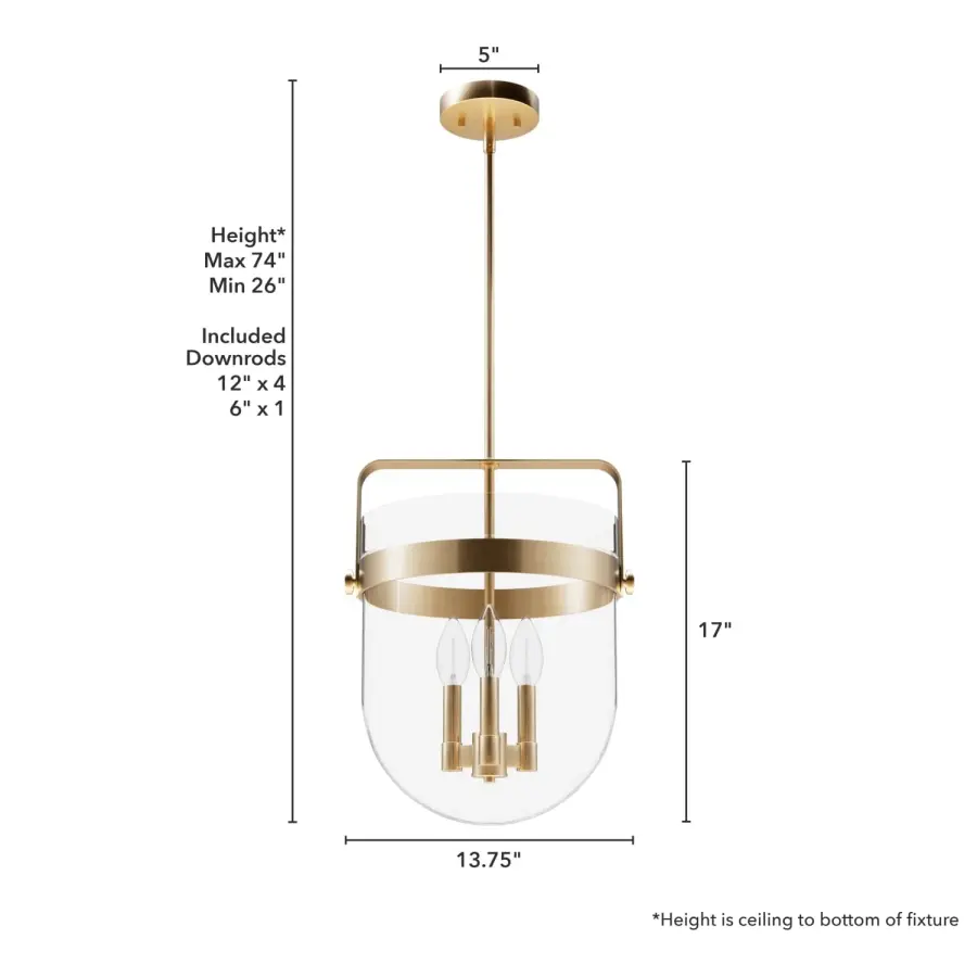 Karloff Three Light Pendant in Textured Rust - Image 11