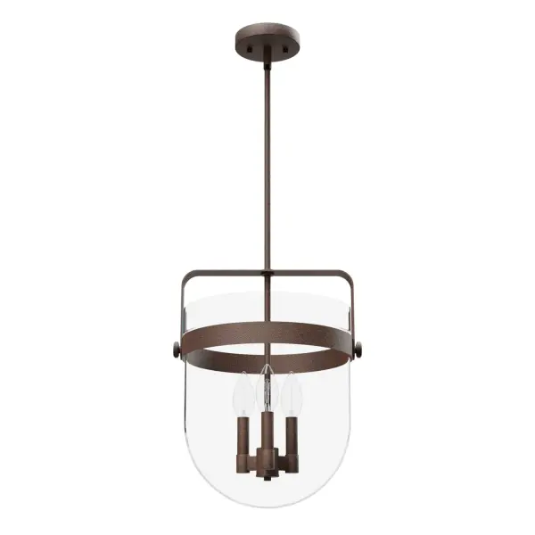 Karloff Three Light Pendant in Textured Rust - Image 19