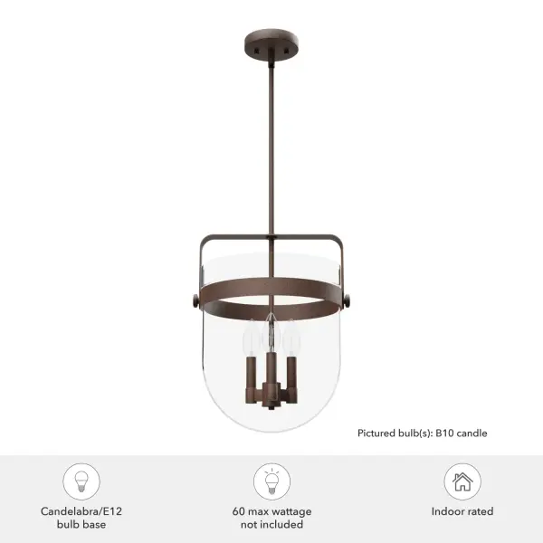 Karloff Three Light Pendant in Textured Rust - Image 9