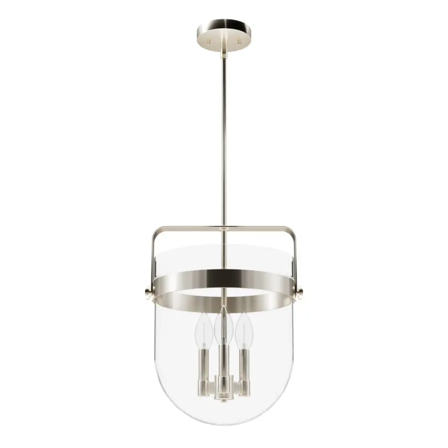 Karloff Three Light Pendant in Brushed Nickel - Image 1