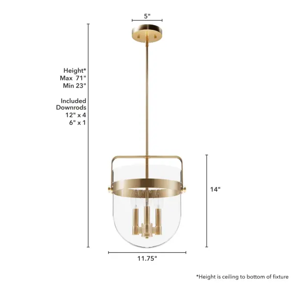 Karloff Three Light Pendant in Textured Rust - Image 11