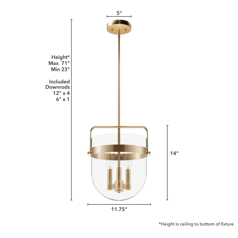 Karloff Three Light Pendant in Textured Rust - Image 11
