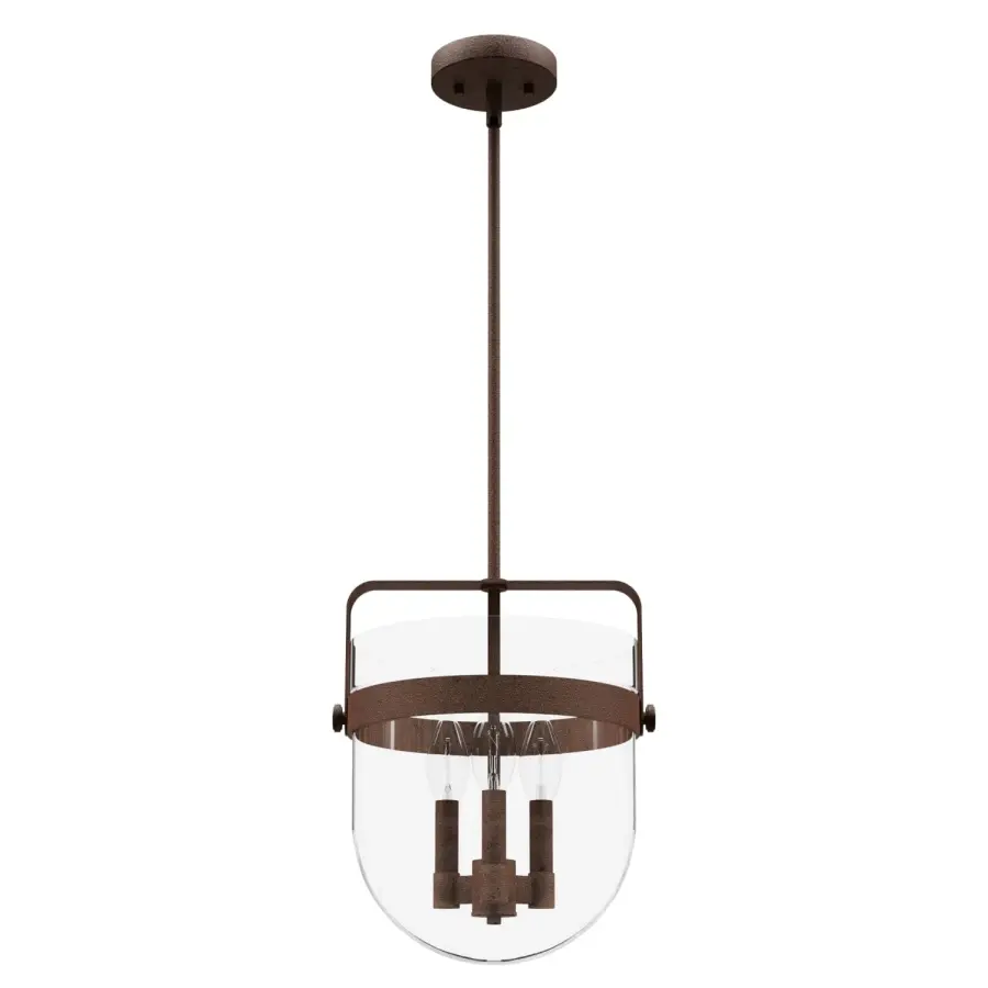 Karloff Three Light Pendant in Textured Rust - Image 17
