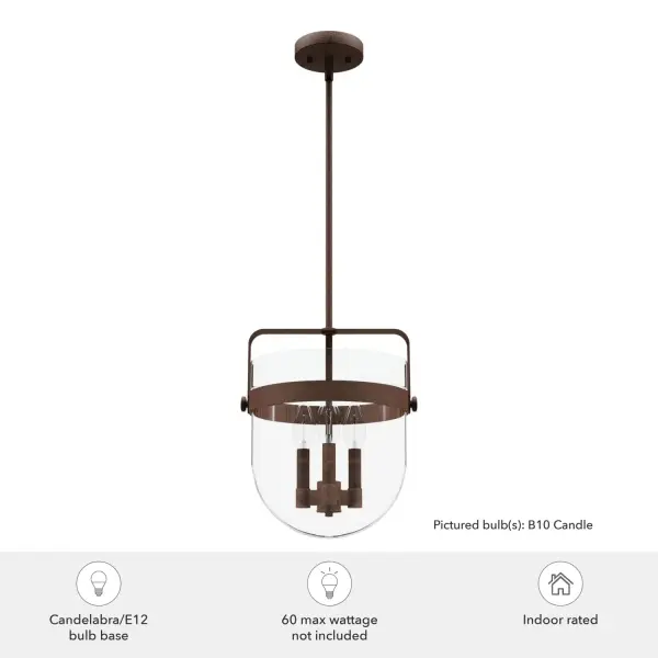 Karloff Three Light Pendant in Textured Rust - Image 7