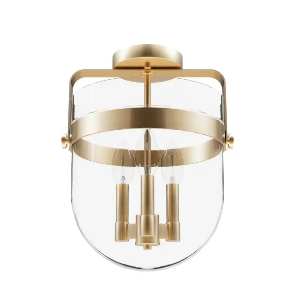 Karloff Three Light Semi-Flush Mount in Textured Rust - Image 12