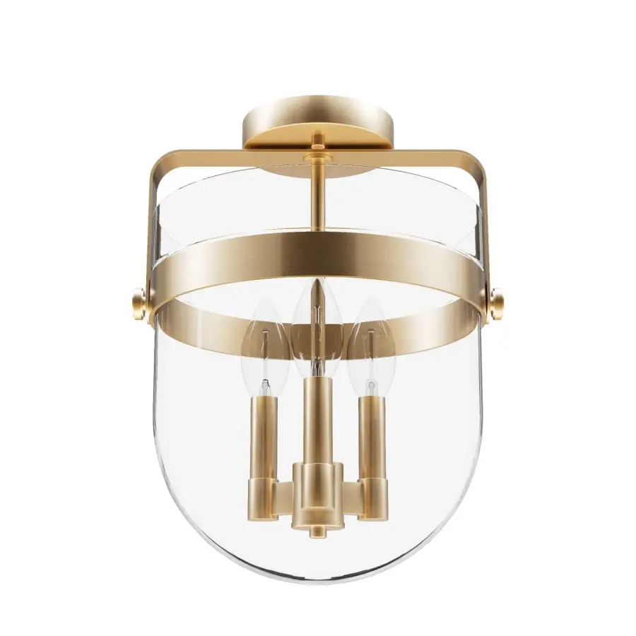 Karloff Three Light Semi-Flush Mount in Textured Rust - Image 12
