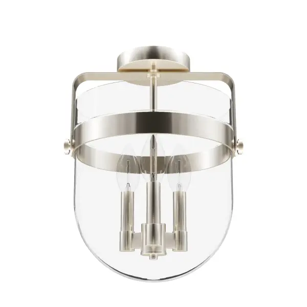 Karloff Three Light Semi-Flush Mount in Textured Rust - Image 13