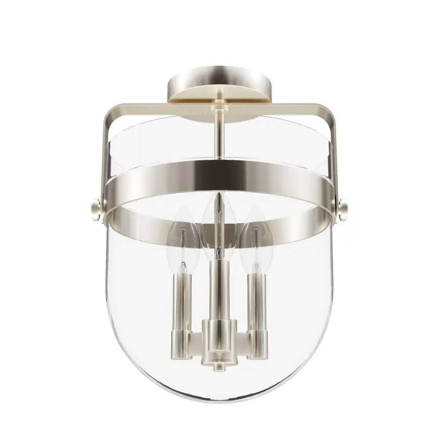 Karloff Three Light Semi-Flush Mount in Textured Rust - Image 13