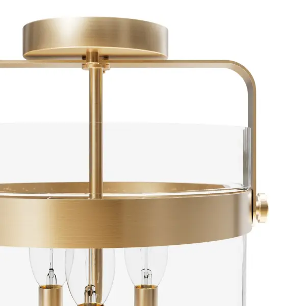 Karloff Three Light Semi-Flush Mount in Textured Rust - Image 15
