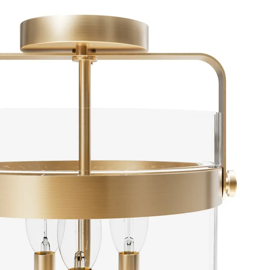 Karloff Three Light Semi-Flush Mount in Textured Rust - Image 15