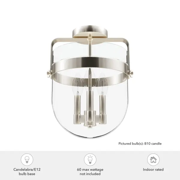 Karloff Three Light Semi-Flush Mount in Textured Rust - Image 5