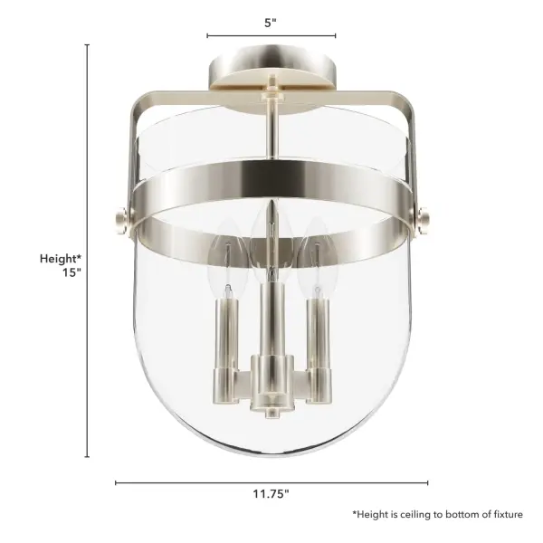 Karloff Three Light Semi-Flush Mount in Textured Rust - Image 8