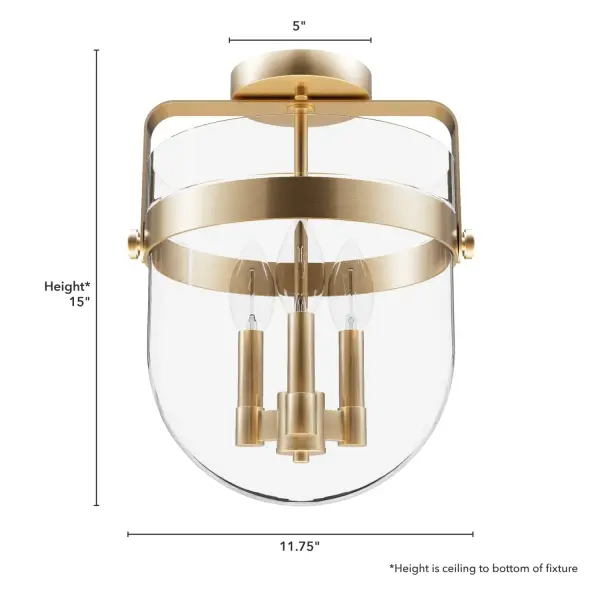 Karloff Three Light Semi-Flush Mount in Textured Rust - Image 9