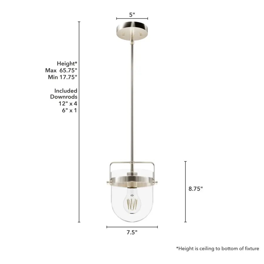 Karloff One Light Pendant in Textured Rust - Image 11