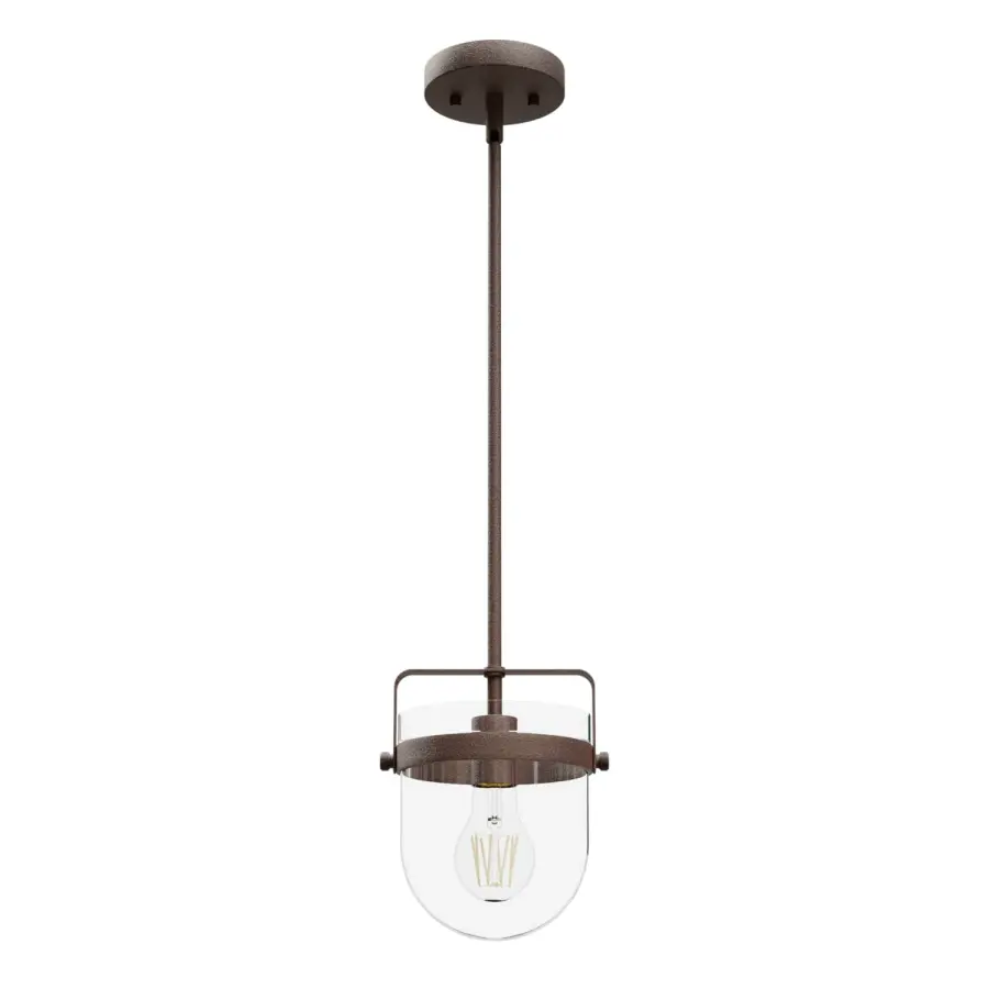 Karloff One Light Pendant in Textured Rust - Image 19