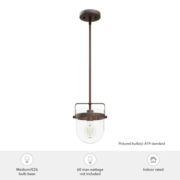 Karloff One Light Pendant in Textured Rust - Image 9