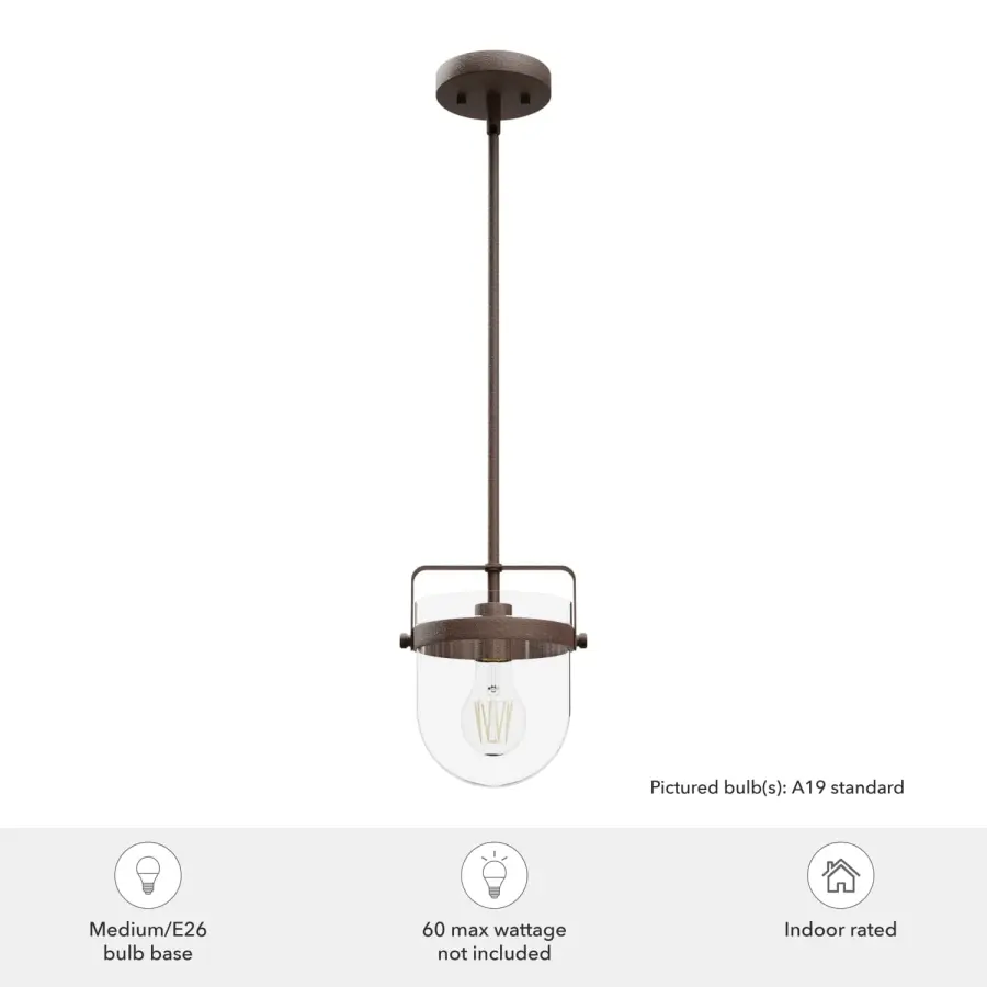 Karloff One Light Pendant in Textured Rust - Image 9