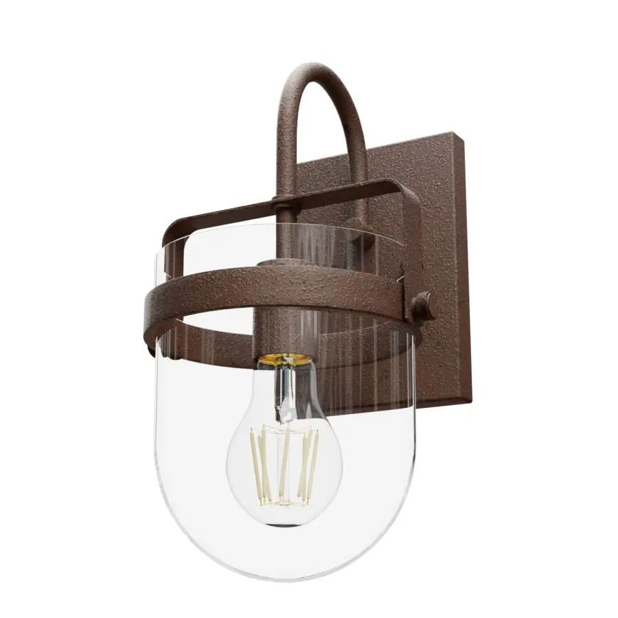 Karloff One Light Wall Sconce in Textured Rust - Image 12