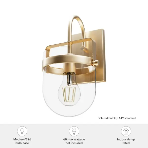Karloff One Light Wall Sconce in Textured Rust - Image 4