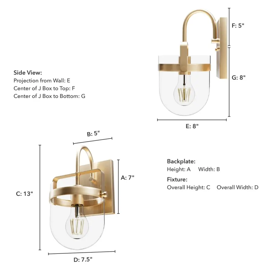 Karloff One Light Wall Sconce in Textured Rust - Image 7