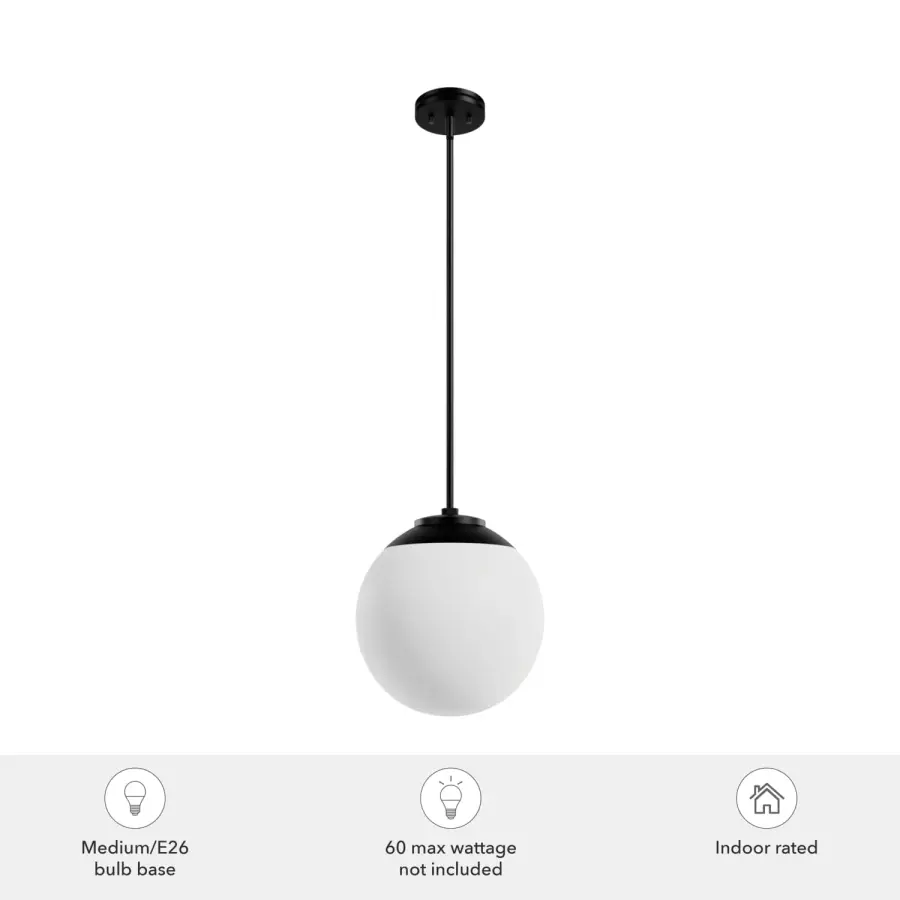 Hepburn One Light Pendant in Matte Black - Image 9