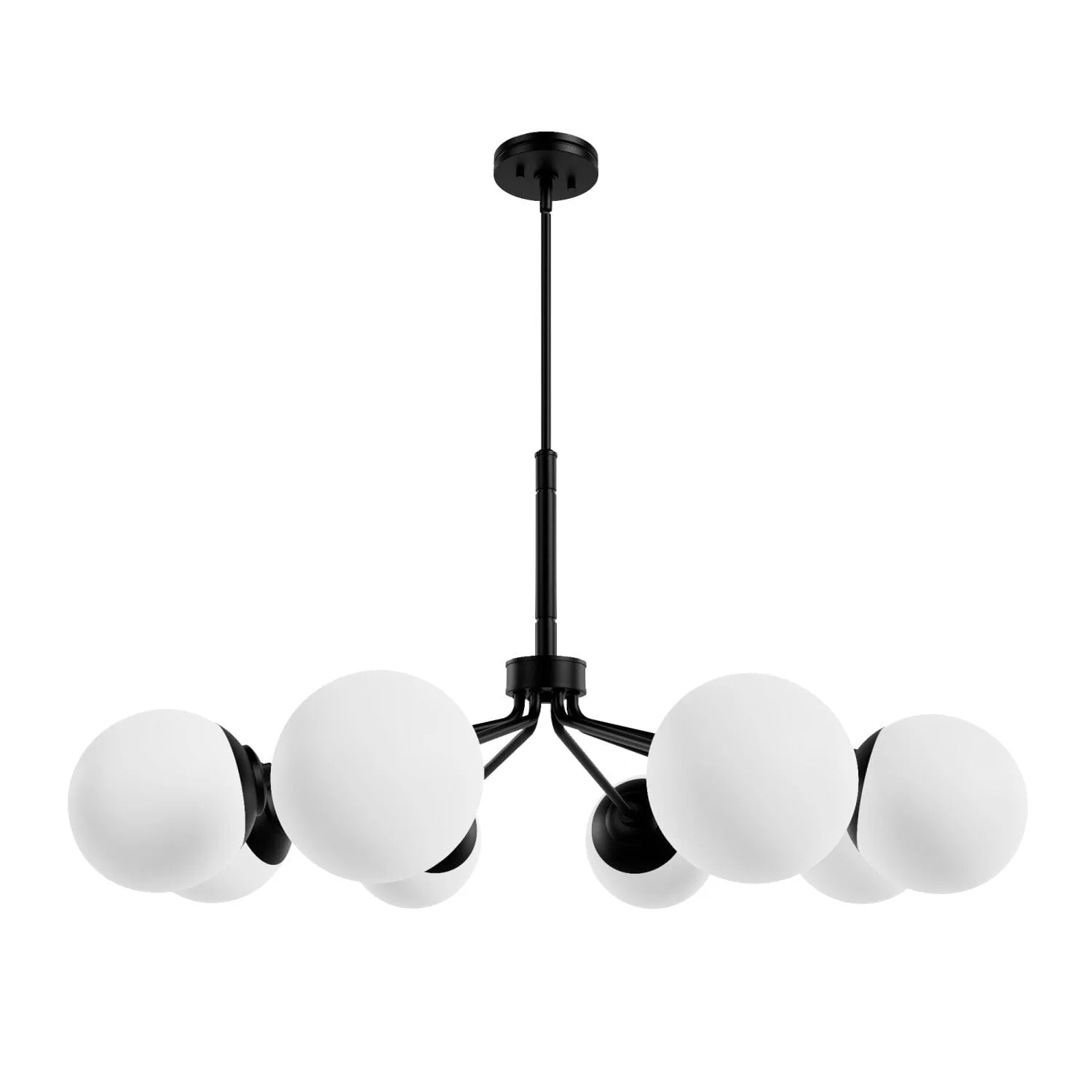 Hepburn Eight Light Chandelier in Matte Black