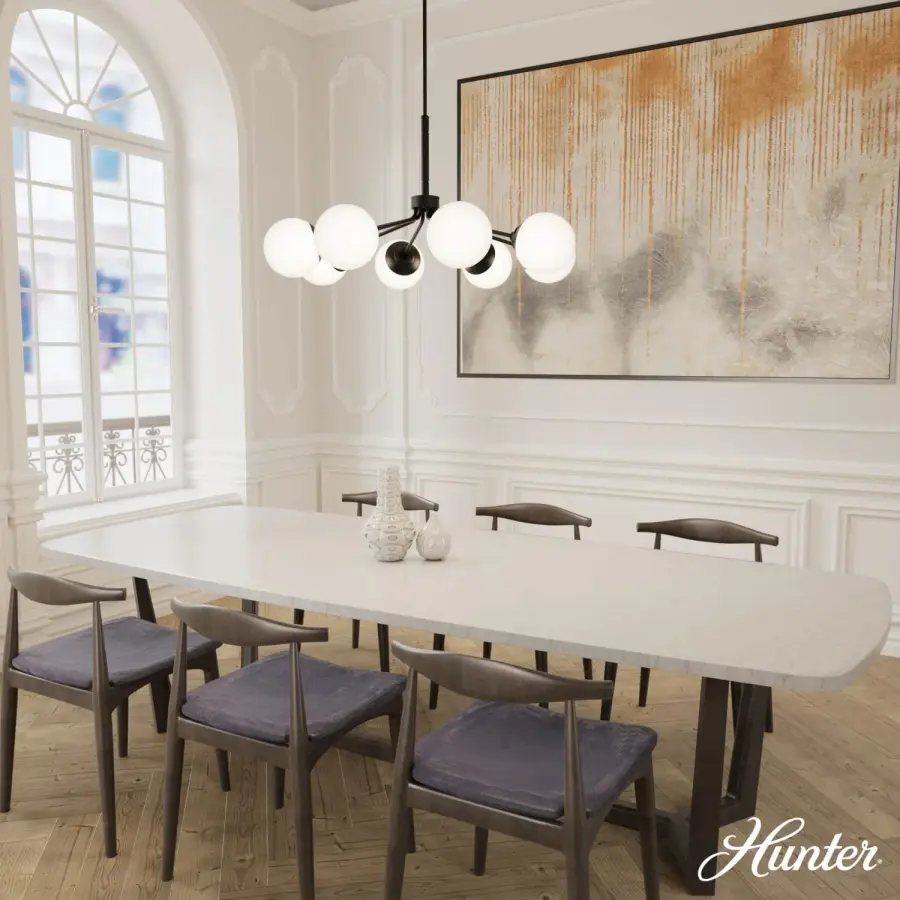 Hepburn Eight Light Chandelier in Matte Black - Image 2