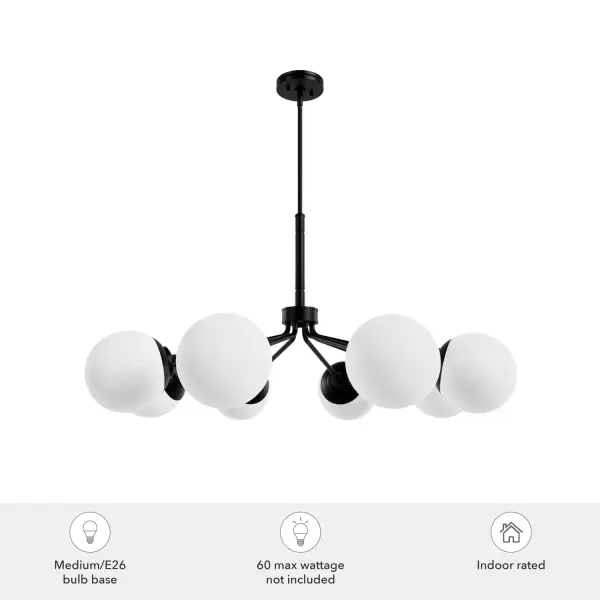 Hepburn Eight Light Chandelier in Matte Black - Image 3