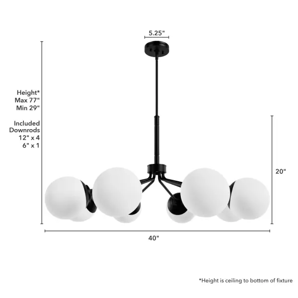 Hepburn Eight Light Chandelier in Matte Black - Image 4