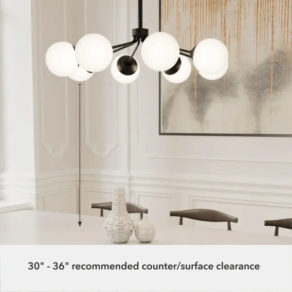 Hepburn Eight Light Chandelier in Matte Black - Image 5
