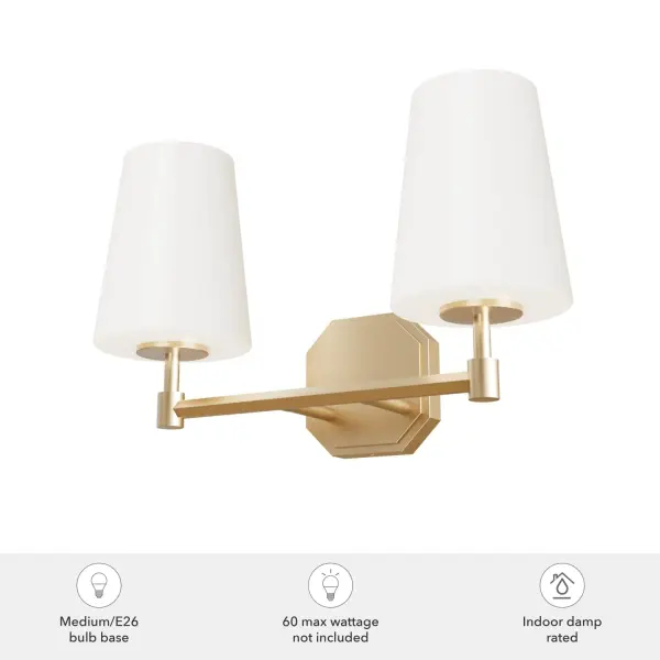 Nolita Two Light Bathroom Vanity in Alturas Gold - Image 4