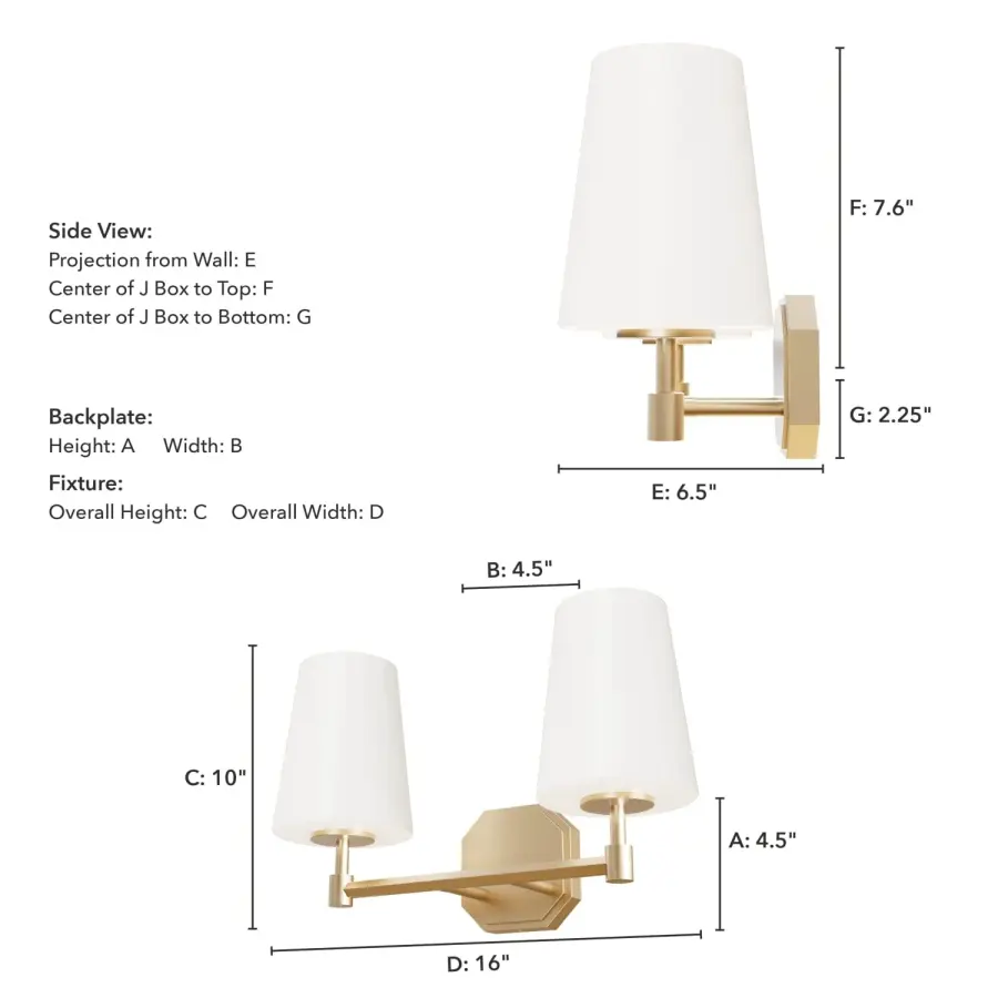 Nolita Two Light Bathroom Vanity in Alturas Gold - Image 6