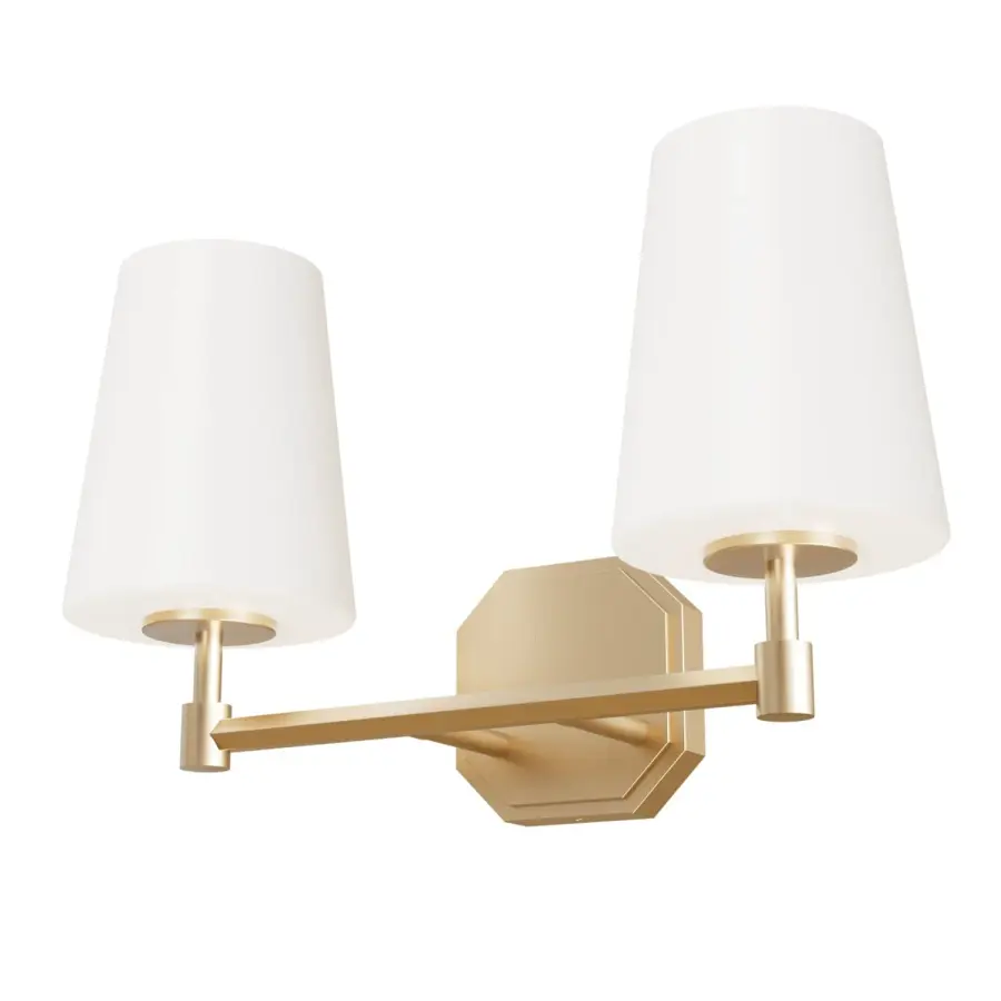 Nolita Two Light Bathroom Vanity in Alturas Gold - Image 9