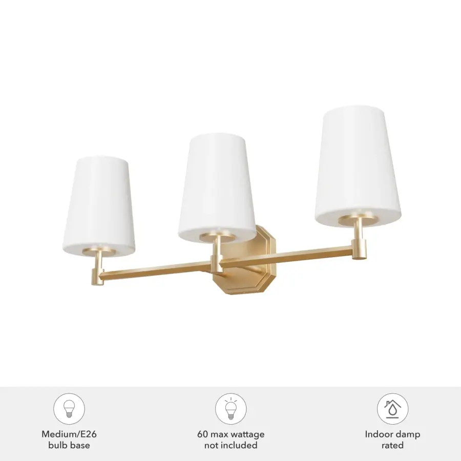 Nolita Three Light Bathroom Vanity in Alturas Gold - Image 5