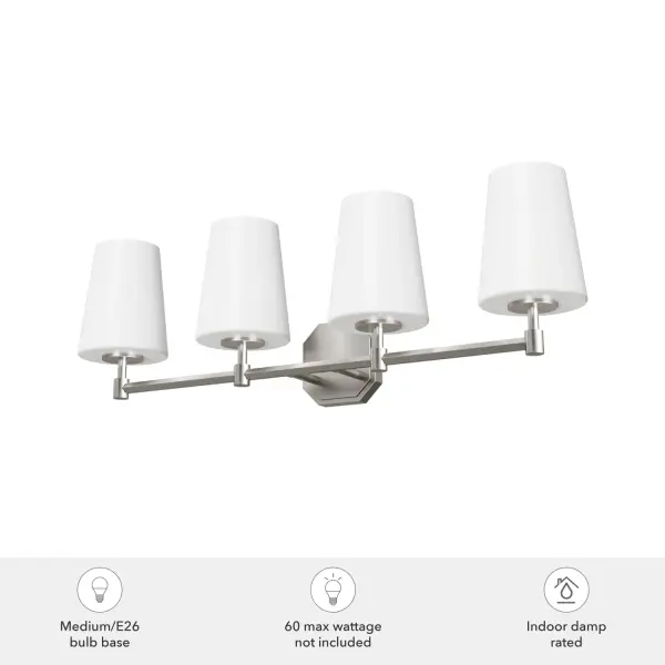 Nolita 4-Light Bathroom Vanity in Brushed Nickel - Image 4