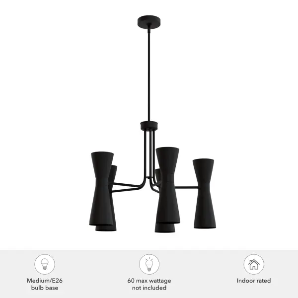 Zola Ten Light Chandelier in Matte Black - Image 3