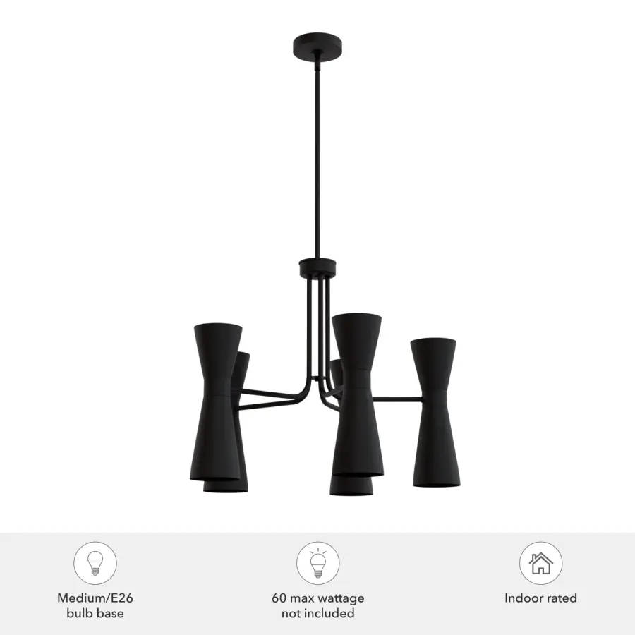 Zola Ten Light Chandelier in Matte Black - Image 3