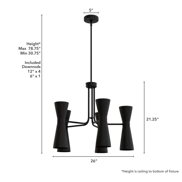 Zola Ten Light Chandelier in Matte Black - Image 4