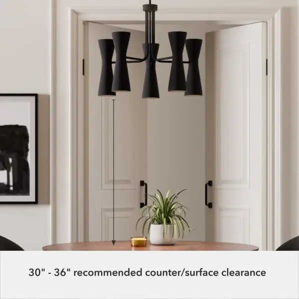 Zola Ten Light Chandelier in Matte Black - Image 5