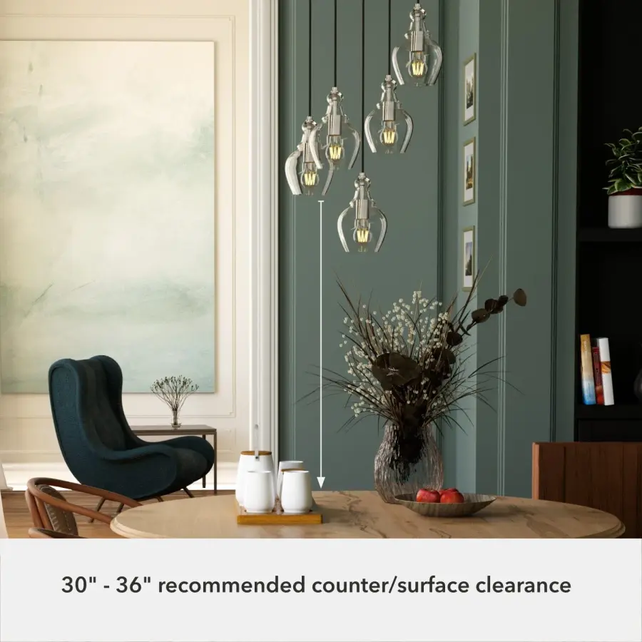 Maple Park Five Light Pendant in Brushed Nickel - Image 5