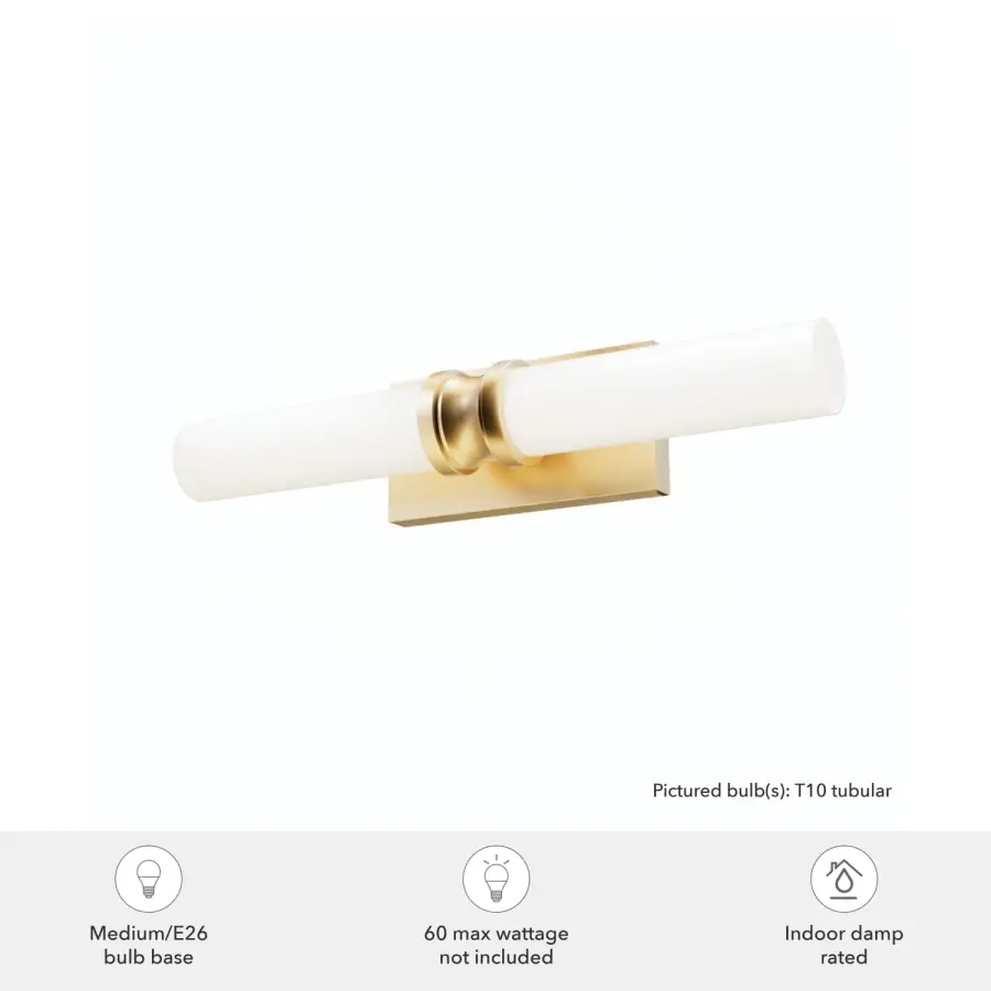 Lenlock Two Light Bathroom Vanity in Alturas Gold - Image 6