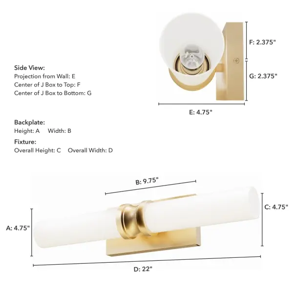 Lenlock Two Light Bathroom Vanity in Alturas Gold - Image 8