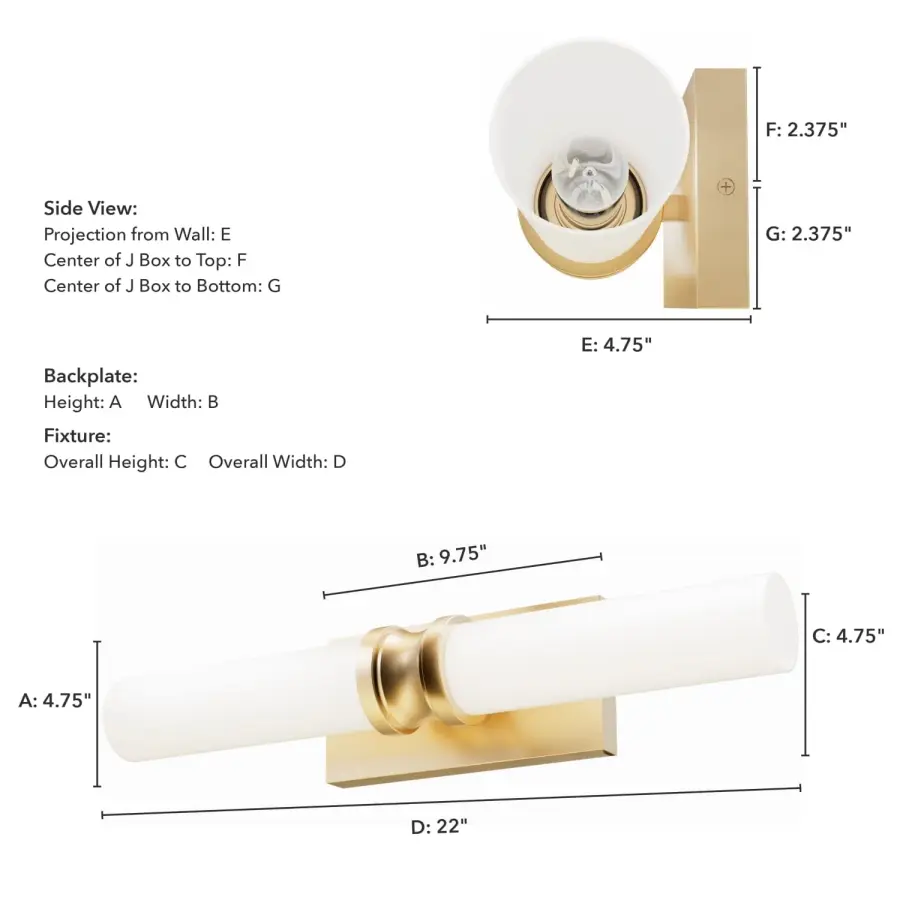 Lenlock Two Light Bathroom Vanity in Alturas Gold - Image 8