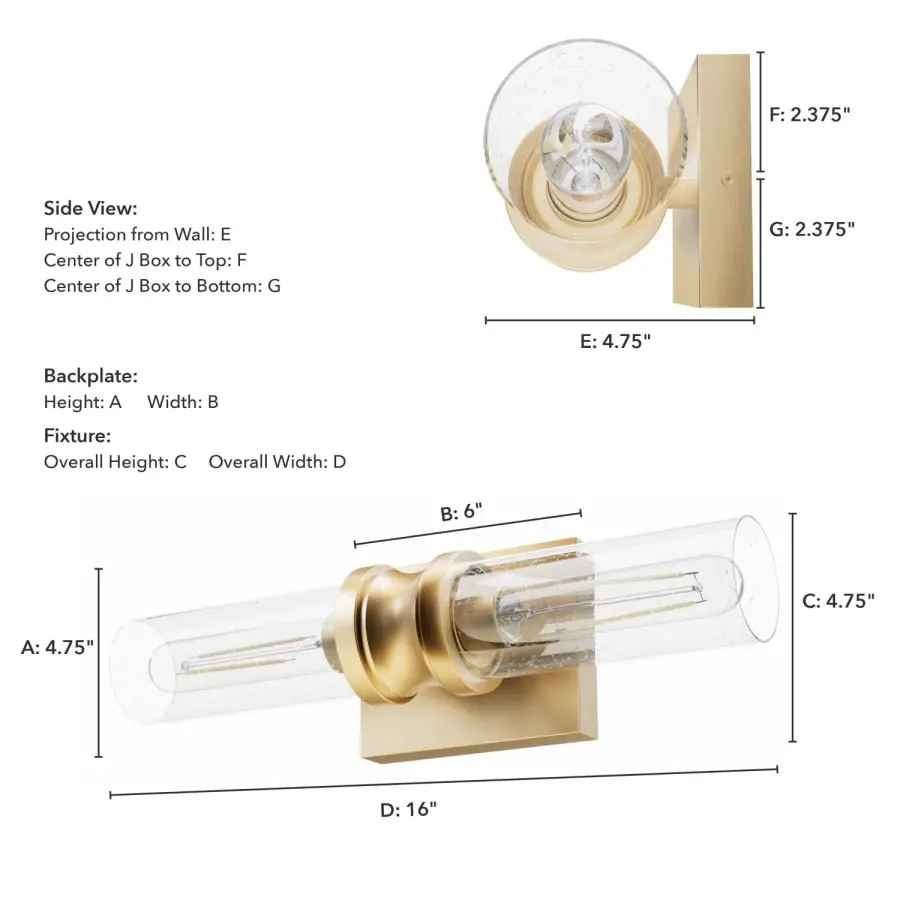 Lenlock Two Light Bathroom Vanity in Alturas Gold - Image 13