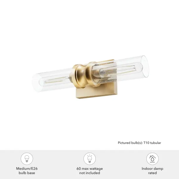 Lenlock Two Light Bathroom Vanity in Alturas Gold - Image 9