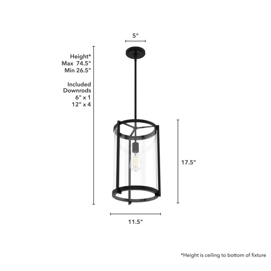 Astwood One Light Pendant in Matte Black - Image 13