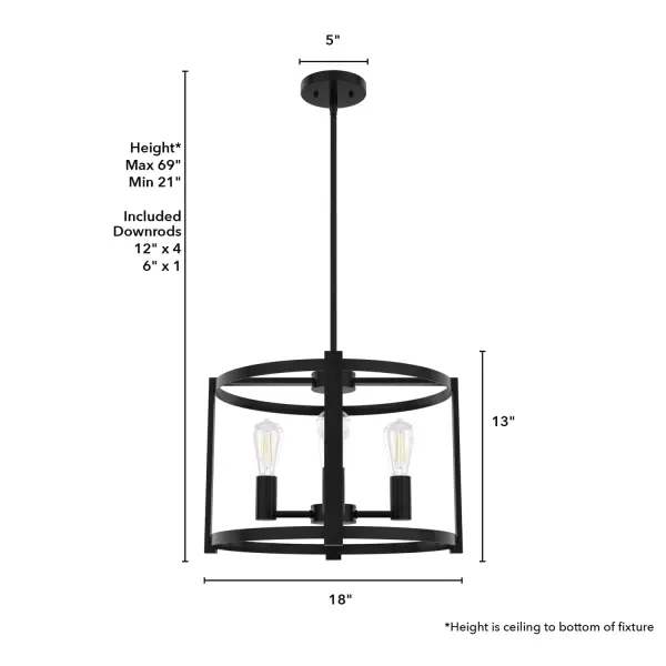 Astwood 4-Light Chandelier in Matte Black - Image 13