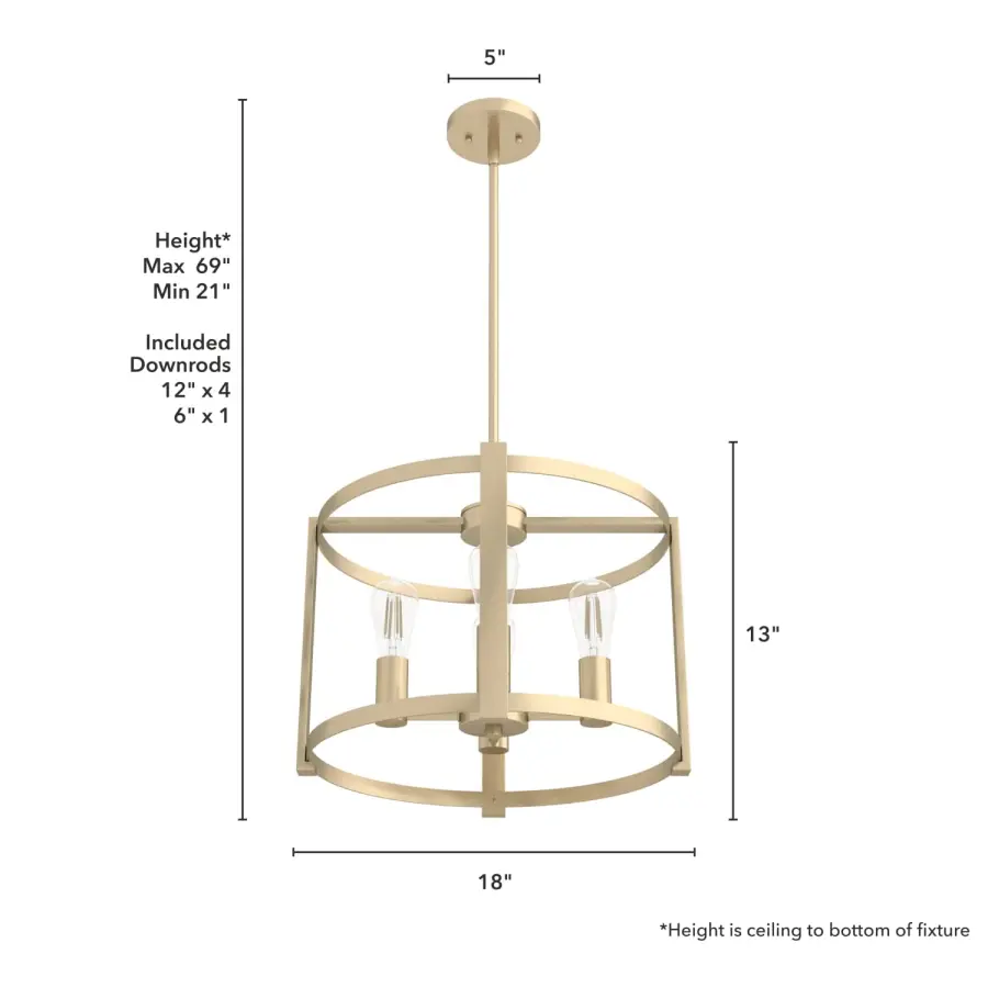 Astwood 4-Light Chandelier in Matte Black - Image 16