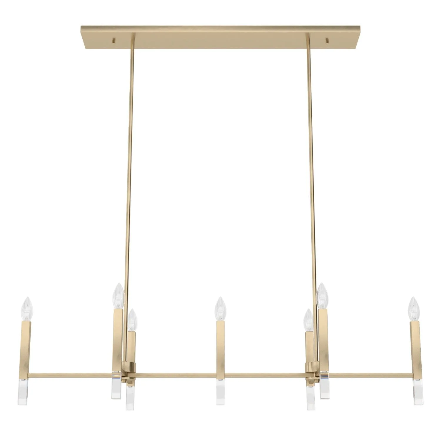 Sunjai 7-Light Linear Chandelier in Brushed Nickel