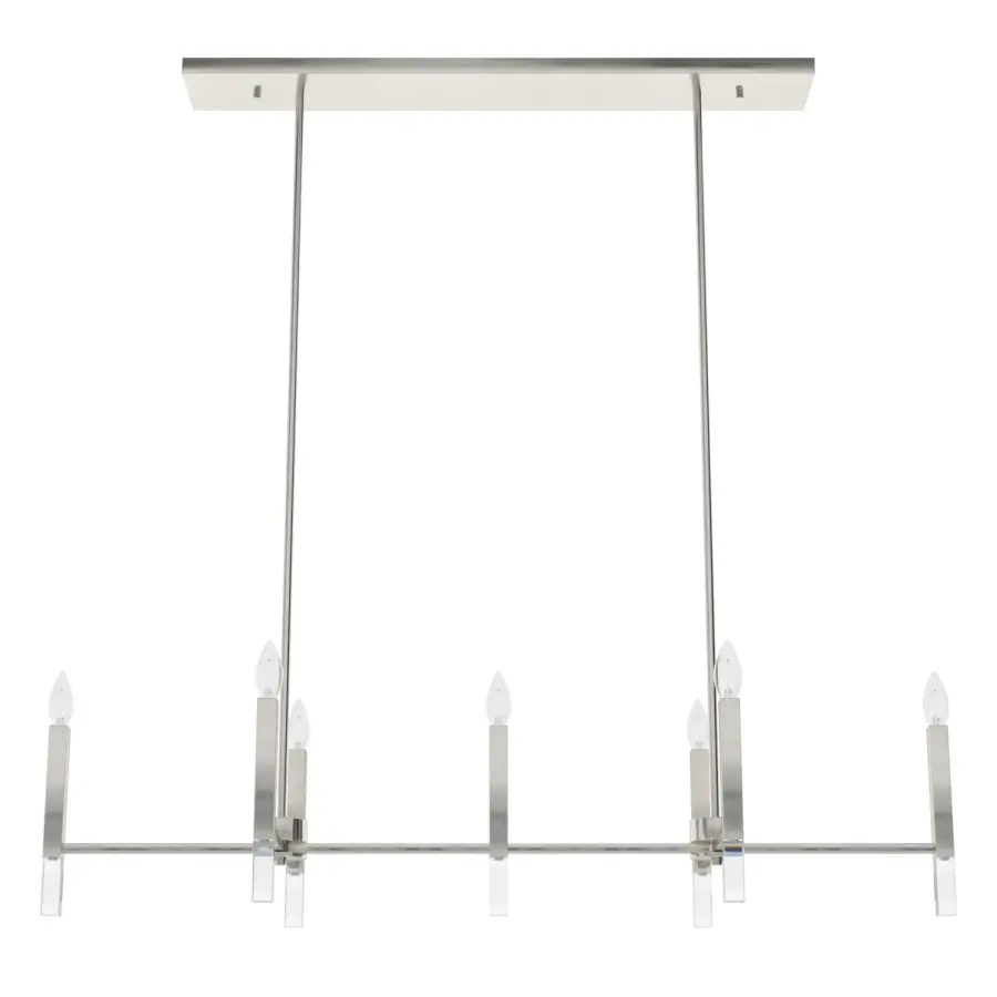 Sunjai 7-Light Linear Chandelier in Brushed Nickel - Image 13